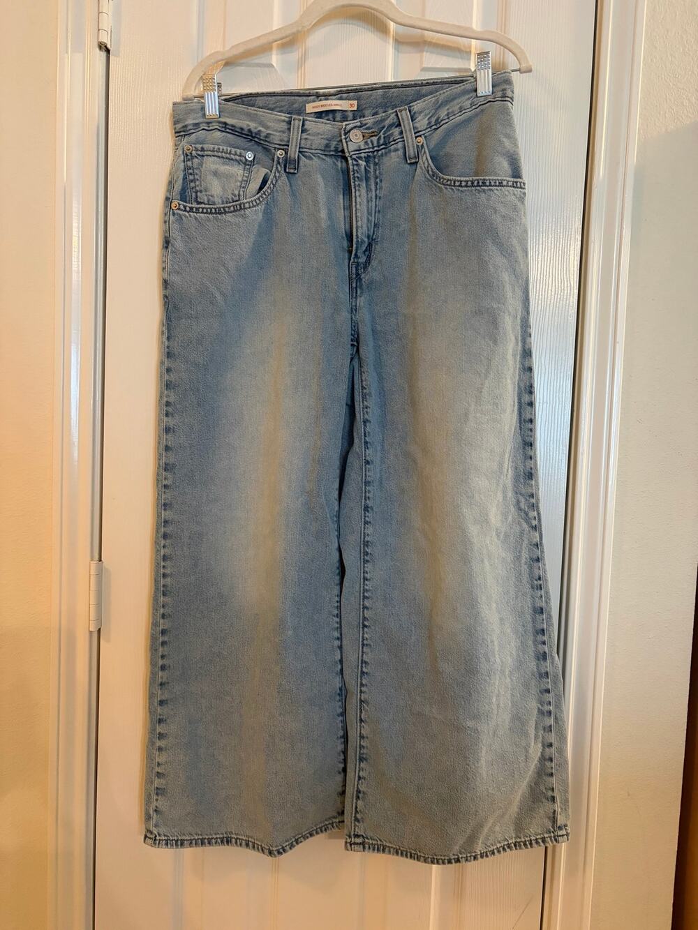 Levi’s Middy Wide Leg Ankle Jeans Women’s 30 Light Wash High Rise Denim